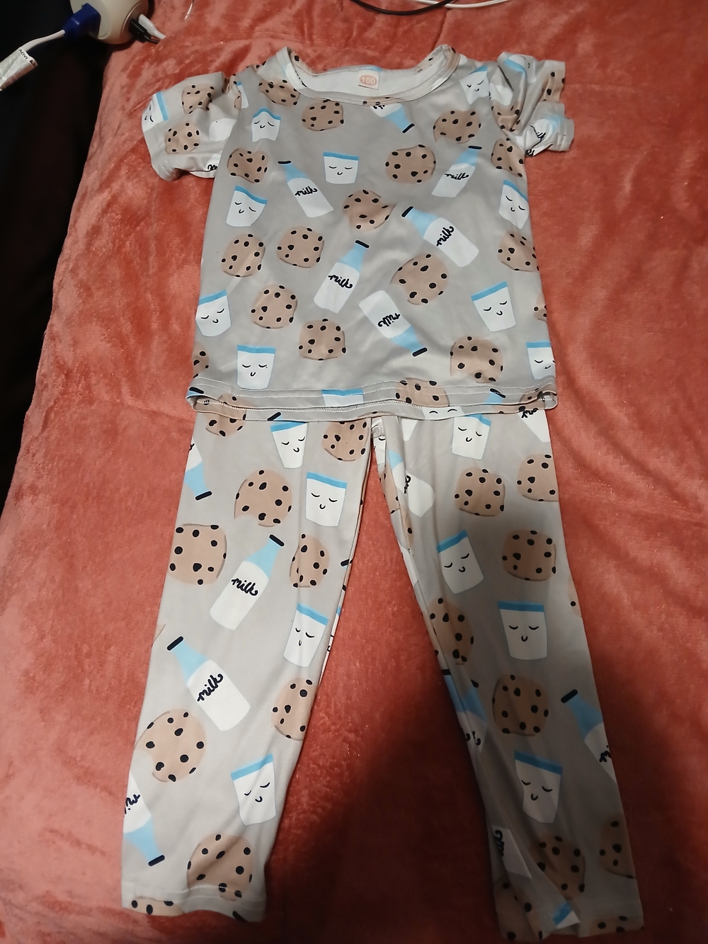 Kids Grey Milk & Cookies Pajama Set